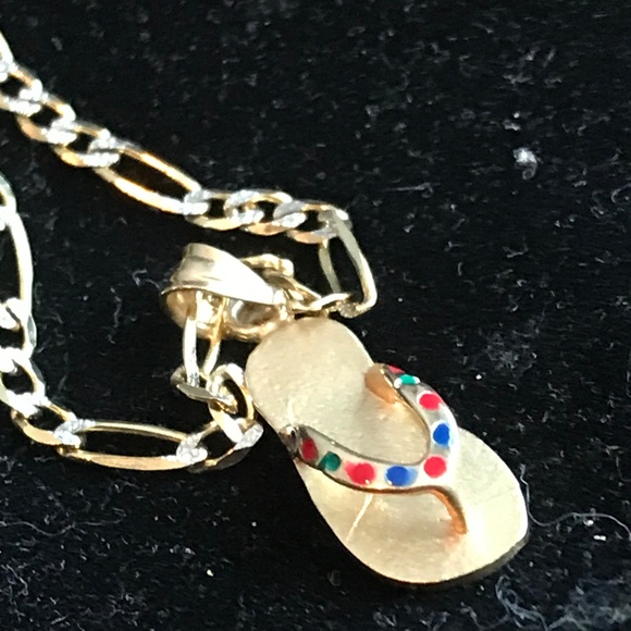 10kt yellow gold bracelet with flip flop - Picture 1 of 4